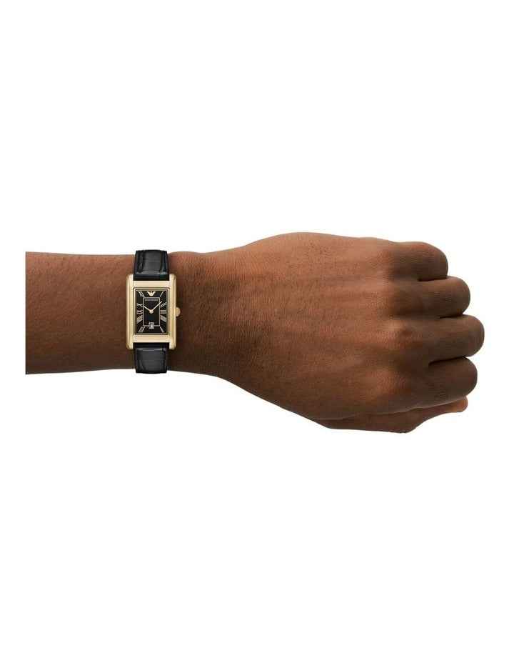 Rectangular Analogue Watch - Black Matte Dial