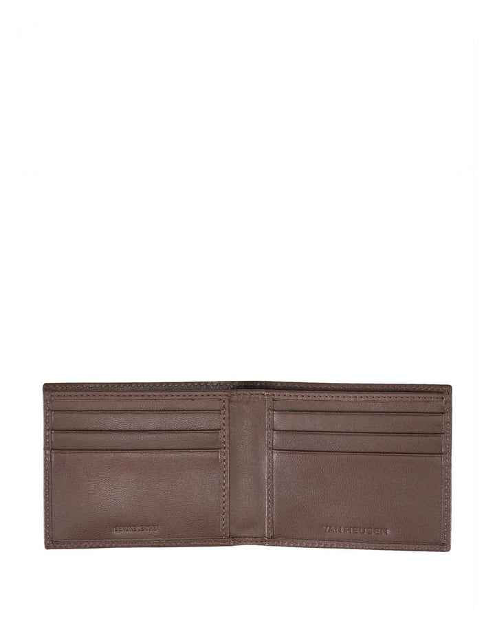 Embossed Bi-Fold Wallet in Brown