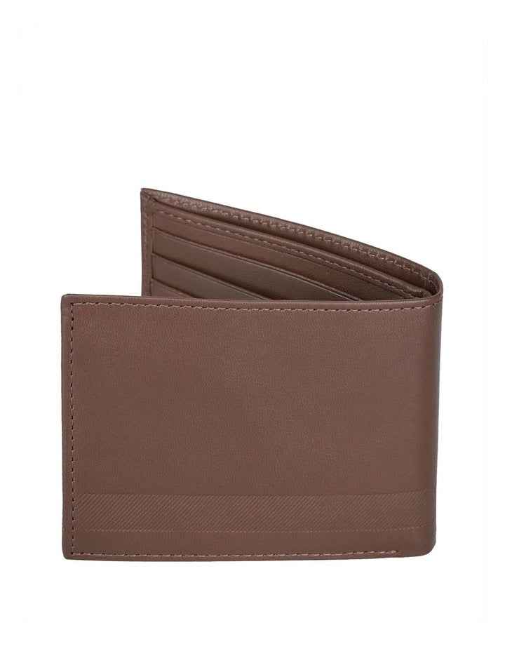 Embossed Bi-Fold Wallet in Brown