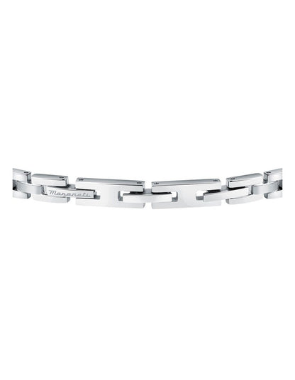 Stainless Steel Blue Logo Bracelet in Silver