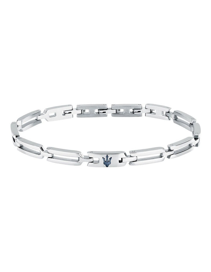Iconic Stainless Steel Logo Bracelet in Silver
