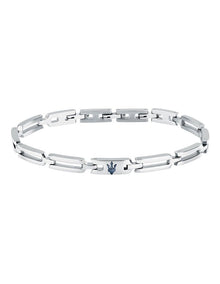 Iconic Stainless Steel Logo Bracelet in Silver