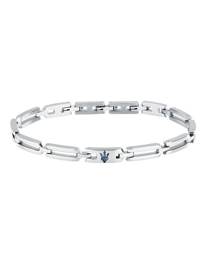 Iconic Stainless Steel Logo Bracelet in Silver