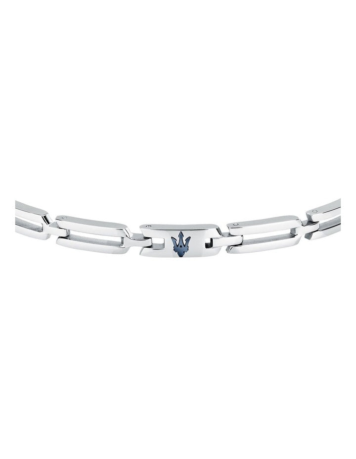 Iconic Stainless Steel Logo Bracelet in Silver