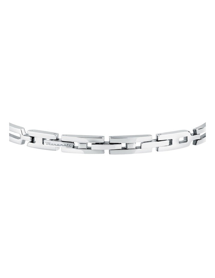 Iconic Stainless Steel Logo Bracelet in Silver