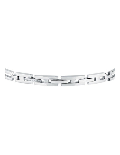 Iconic Stainless Steel Logo Bracelet in Silver