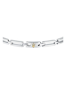 Iconic Stainless Steel Logo Bracelet in Silver