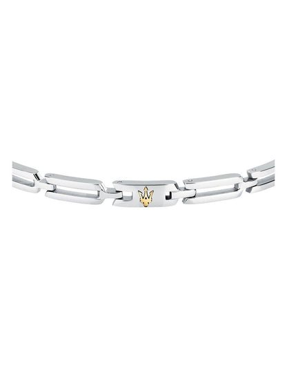 Iconic Stainless Steel Logo Bracelet in Silver