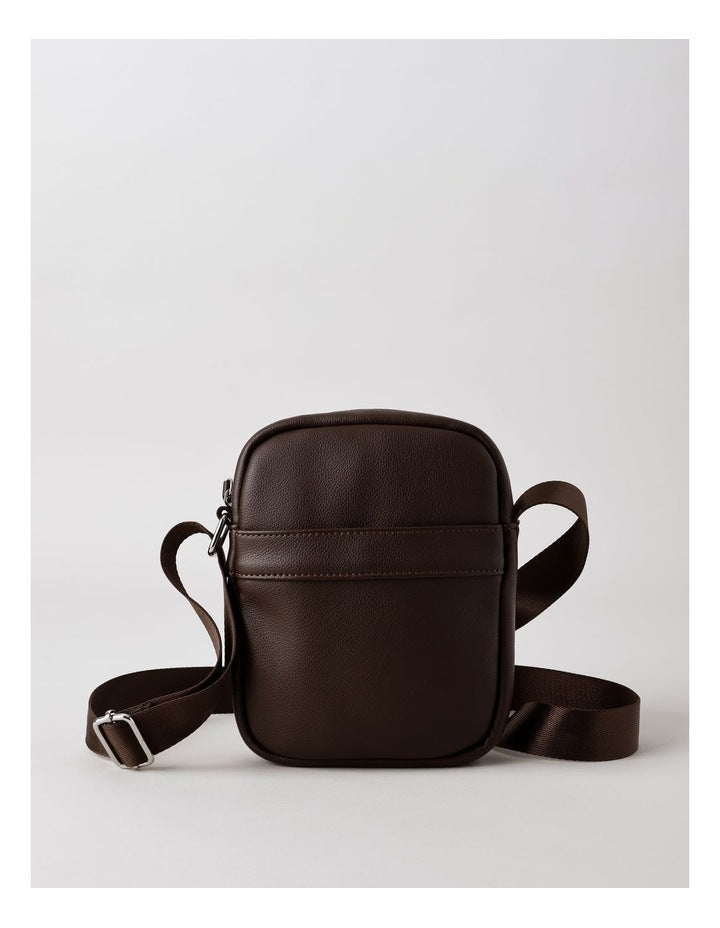 Pebbled PU Mini Reporter in Brown