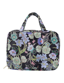 Hanging Cosmetic Bag in Fleur Ink