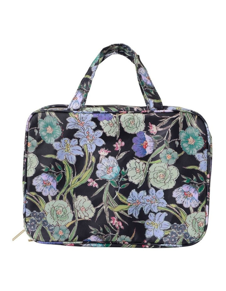 Hanging Cosmetic Bag in Fleur Ink