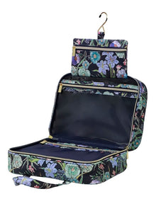 Hanging Cosmetic Bag in Fleur Ink