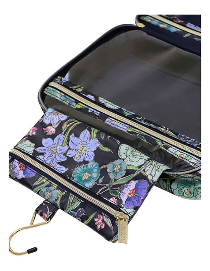 Hanging Cosmetic Bag in Fleur Ink
