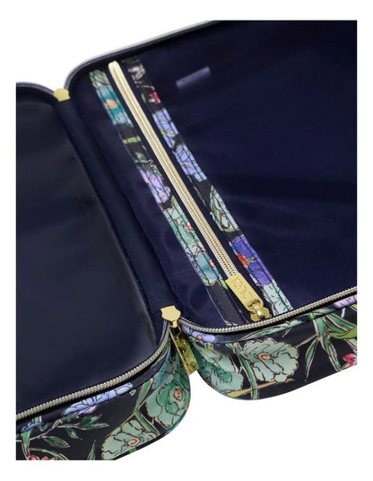 Hanging Cosmetic Bag in Fleur Ink