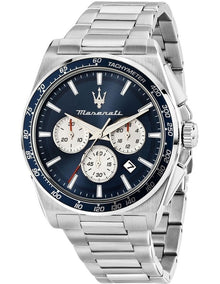 Velocita Chrono Dial Stainless Steel Strap Watch 43mm in Silver