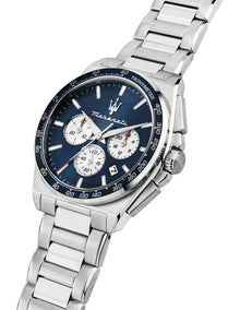 Velocita Chrono Dial Stainless Steel Strap Watch 43mm in Silver