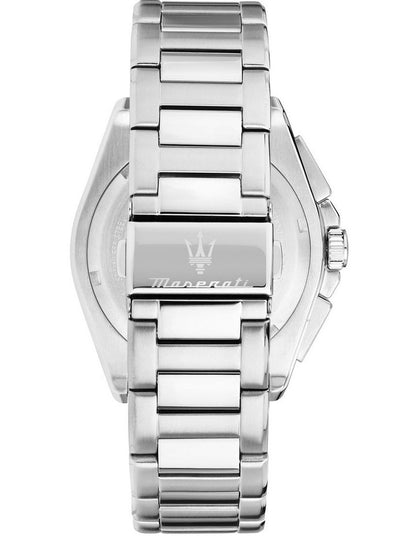 Velocita Chrono Dial Stainless Steel Strap And Leather Strap Watch 43mm in Silver