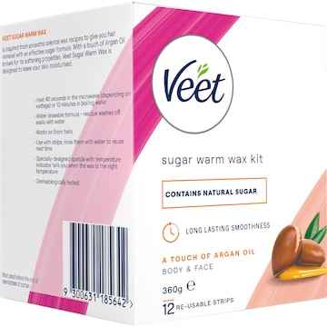 Veet Sugar Warm Wax Hair Removal Kit With Argan Oil 360g