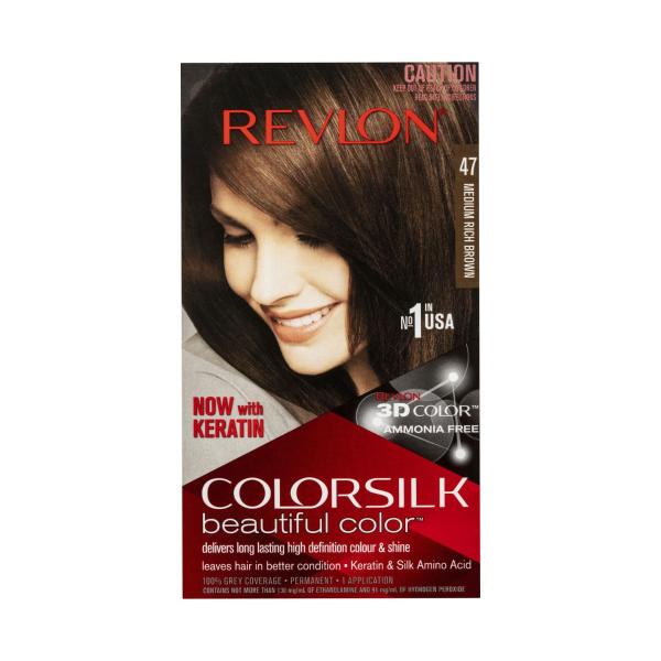 REVLON COLORSILK HAIR COLOUR MEDIUM RICH BROWN 47