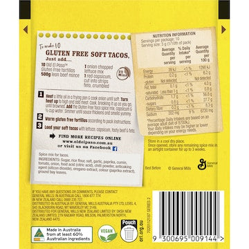 Old El Paso Gluten Free Taco Spice Mix Mild 30g