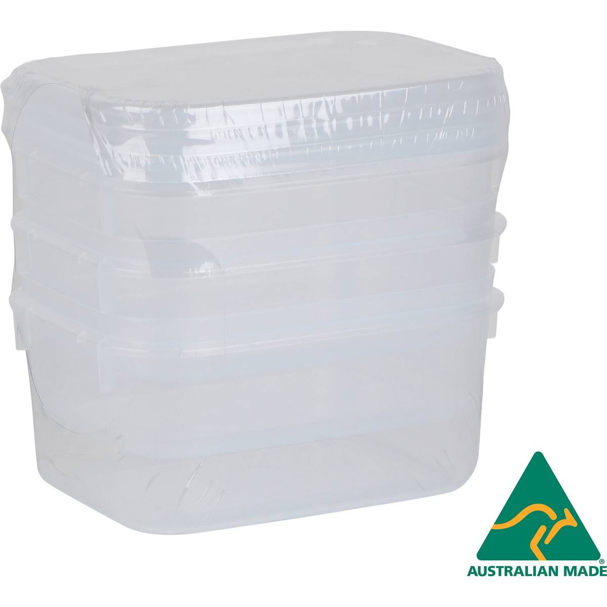 Decor Tellfresh Container Set Oblong 500mL x 3 pack