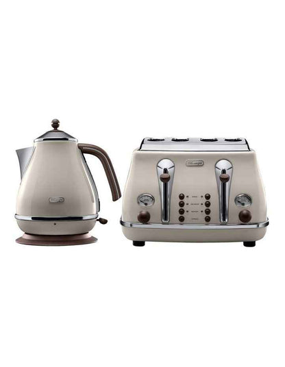 Icona Vintage Kettle KBO2001.VBG + CTO4003.VBG Breakfast Pack in Beige