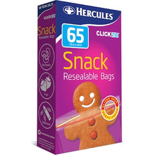 Hercules Click Zip Resealable Snack Size Sandwich Bags 65 pack