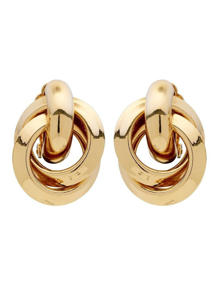 Crown Knot Clip Earring in Gold