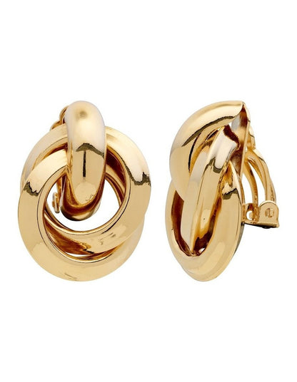Crown Knot Clip Earring in Gold