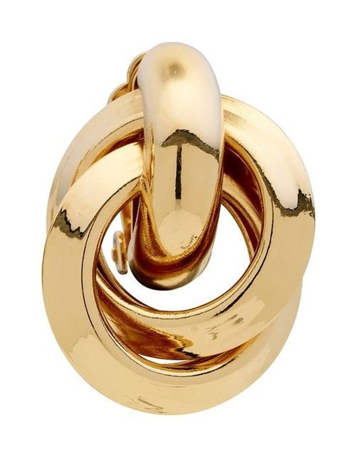 Crown Knot Clip Earring in Gold