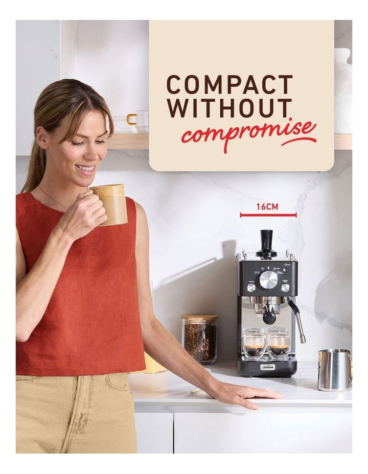 Origins Slimline Espresso Machine in Black