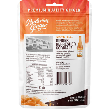 Buderim Ginger Naked Ginger Uncrystallised 175g