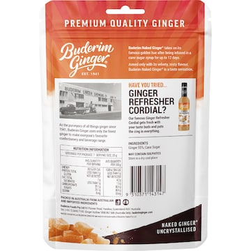 Buderim Ginger Naked Uncrystallised 175g