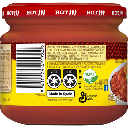 Old El Paso Chunky Salsa Dip Hot Hot 312g