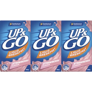 Up&Go Liquid Breakfast Strawberry 250mL x 3 pack