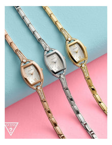 Angelic Stainless Steel Quartz Watch in Silver