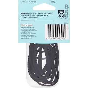 Oscar Orsen Large Flat Hair Elastics Black 10 pack