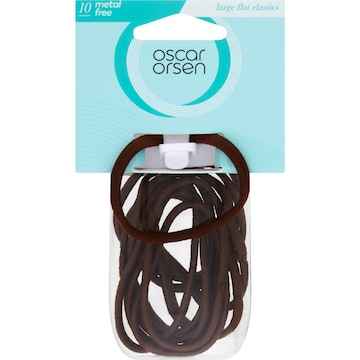 Oscar Orsen Hair Elastic Large Flat Brown 10 pack