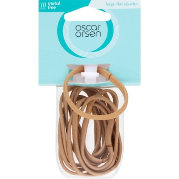 Oscar Orsen Large Flat Hair Elastics Blonde 10 pack