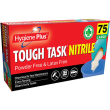 Hygiene Plus Tough Task Nitrile Gloves Large 75 Pack