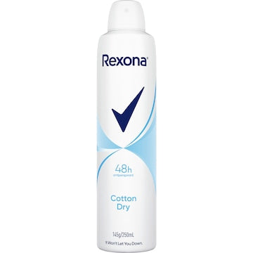Rexona Women 48hr Deodorant Aerosol Cotton Dry 250mL