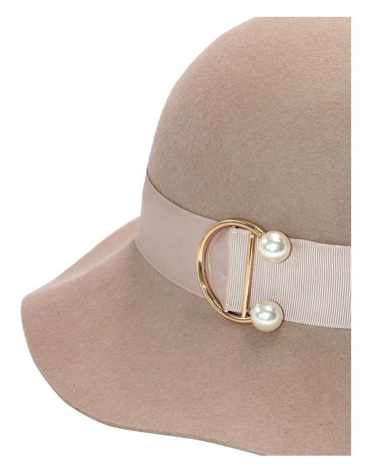 Saige Wool Cloche in Beige