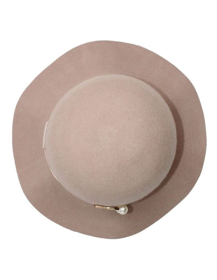 Saige Wool Cloche in Beige