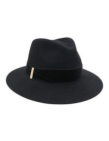 Payton Wool Felt Fedora in Black