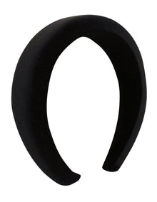 Leslie Velvet Padded Headband in Black