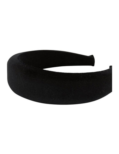 Leslie Velvet Padded Headband in Black