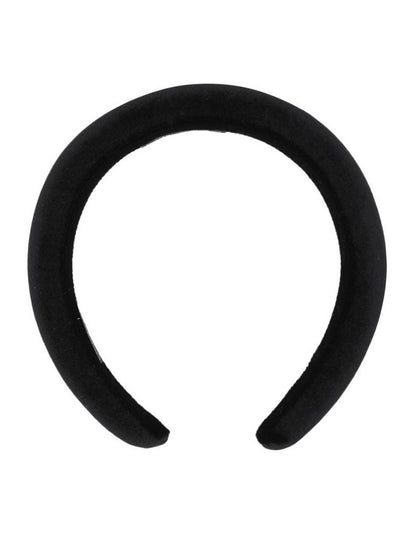 Leslie Velvet Padded Headband in Black