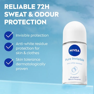 Nivea Pure Invisible Roll On Deodorant 50mL
