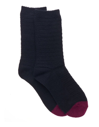 Wool Blend Textured Geo Crew Socks 1 Pack in Black
