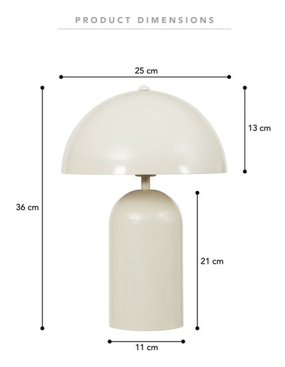 Mushroom Table Lamp 36cm in Cloud